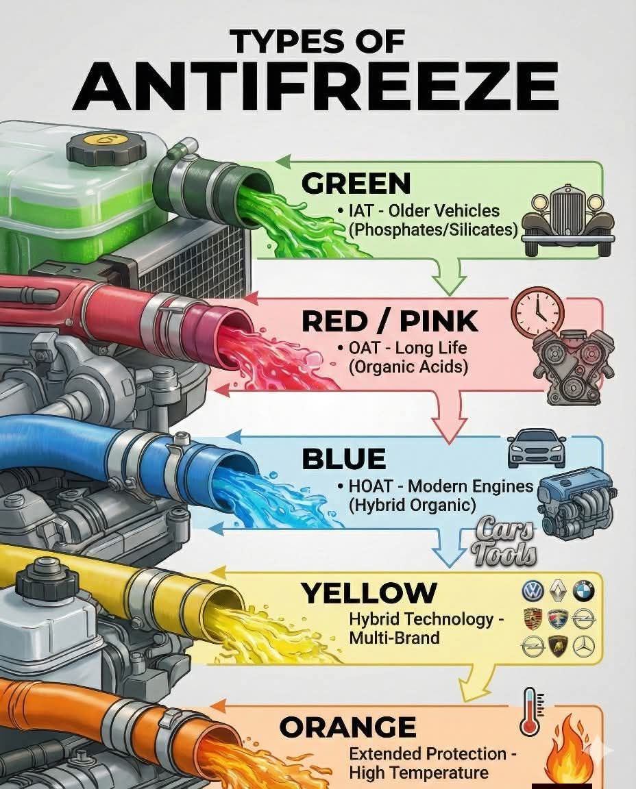 🌡️ Master Guide to Antifreeze: They’re Not All the Same! 🚗 | Facebook
