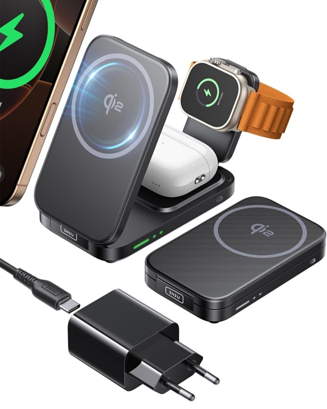 Lot De 3 Adaptateurs Charge Intelligents 140W - Déconnexion Automatique à 100%, Protection Surcharge, Compatible USB-A, Boîtier ABS