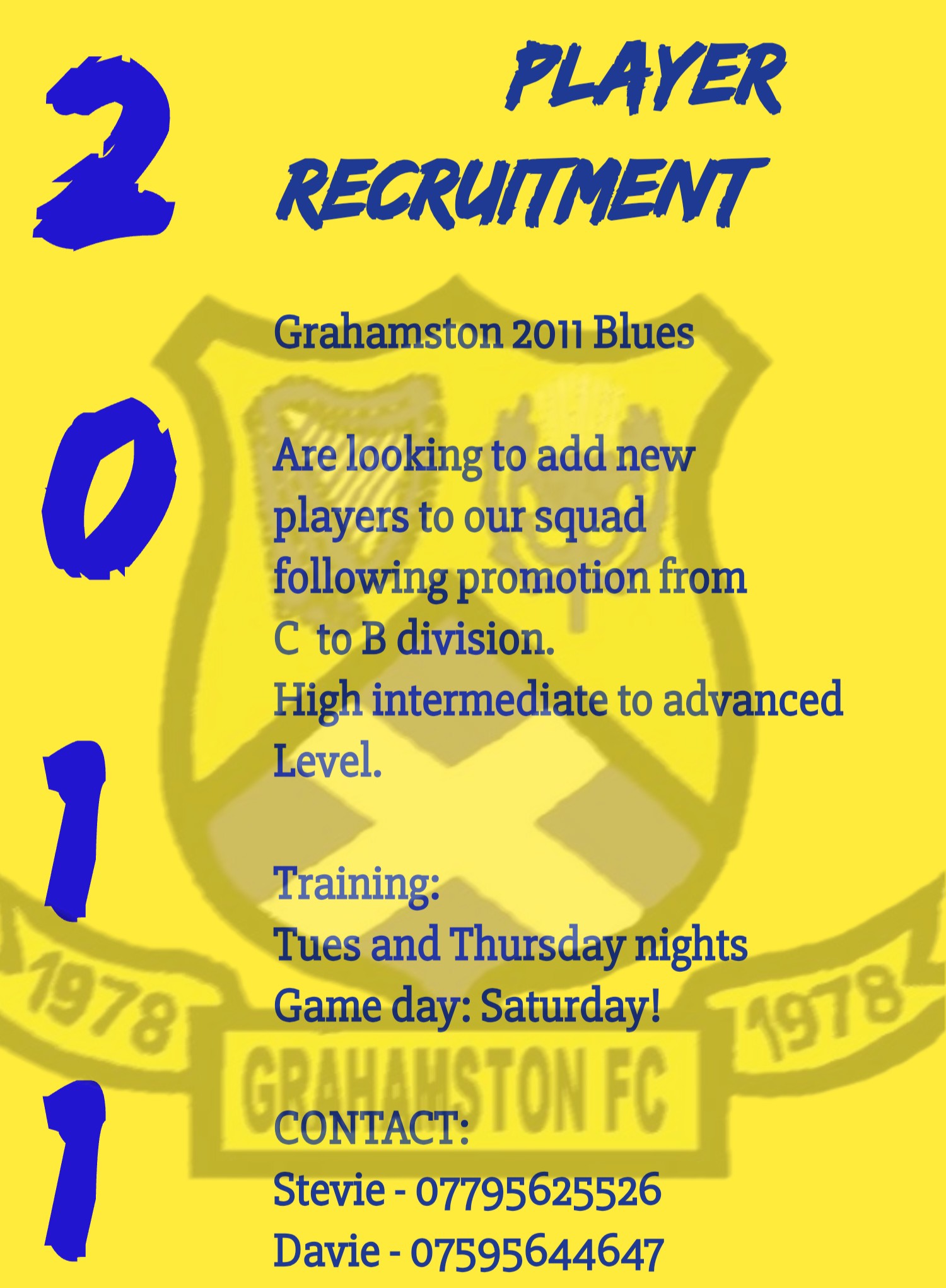 Grahamston FC 2011 Blues | Falkirk