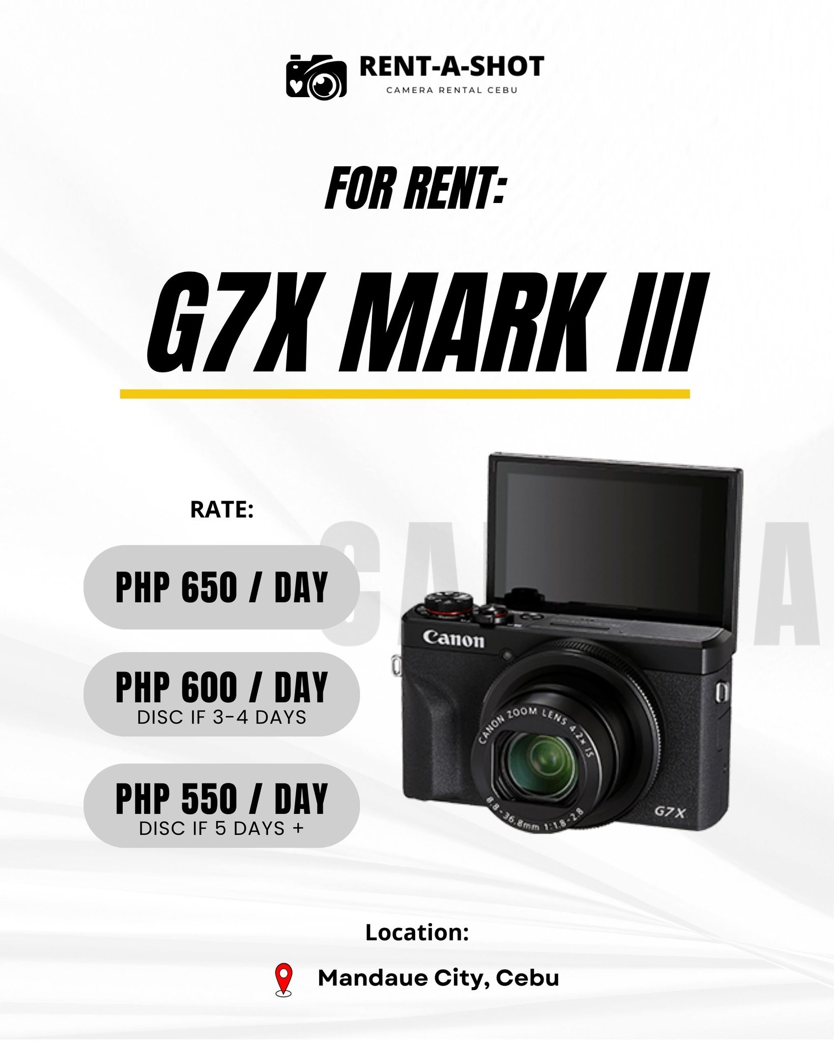 Rent-a-Shot Camera Rental Cebu | Mandaue City