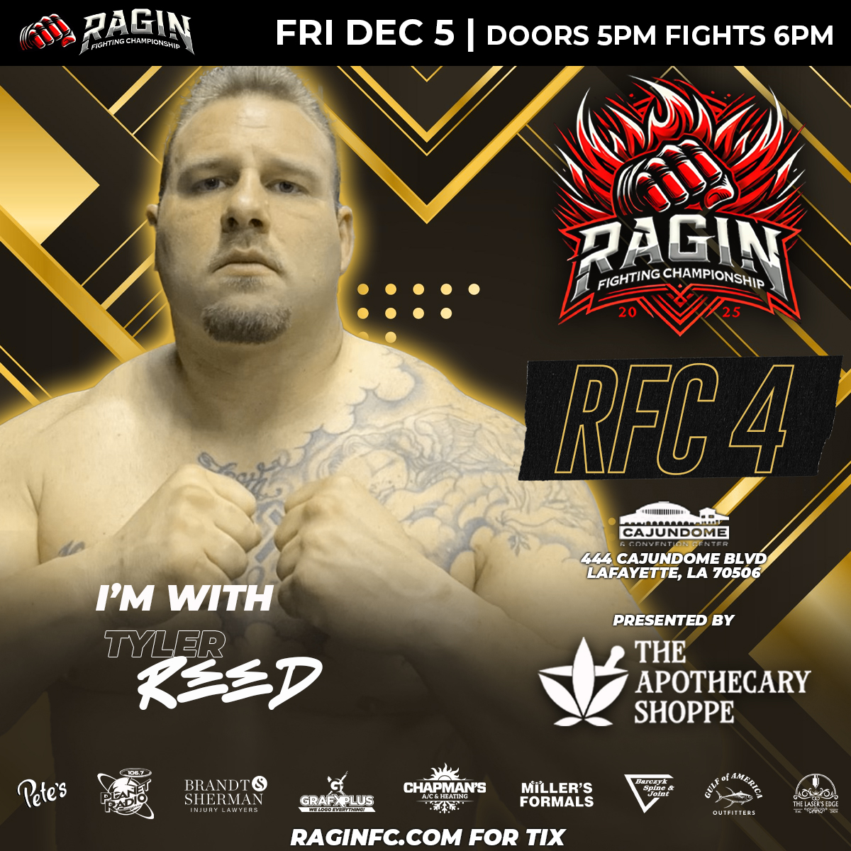 Ragin' - 👊Tyler Reed is locked in for RFC4 — and he’s stepping in with ...