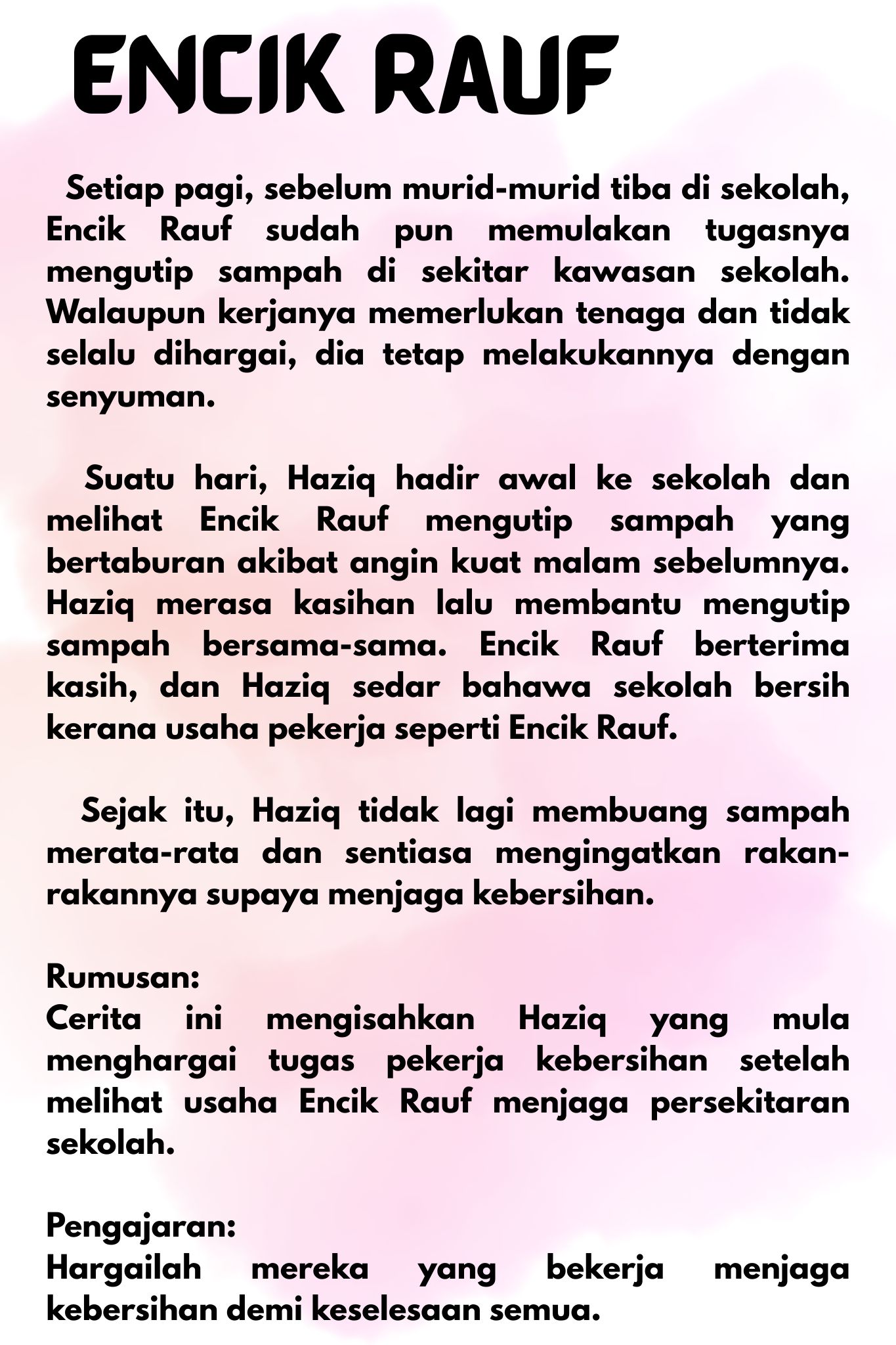 Buku - Tajuk : Encik Rauf Penulis/Penerbit : Buku Cerita Untuk Nilam ...