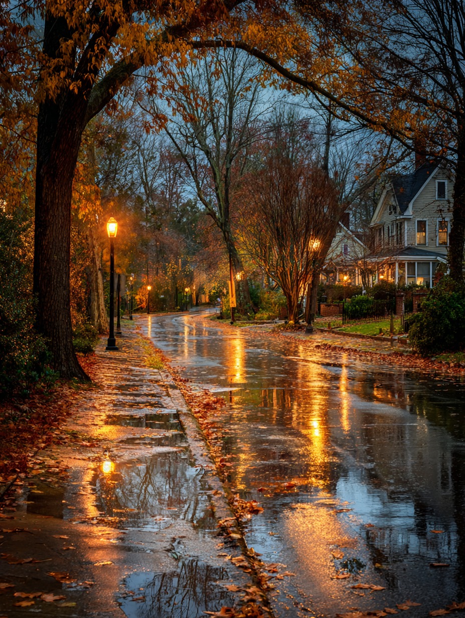 Fall - The quiet beauty of autumn evenings — where the rain paints ...