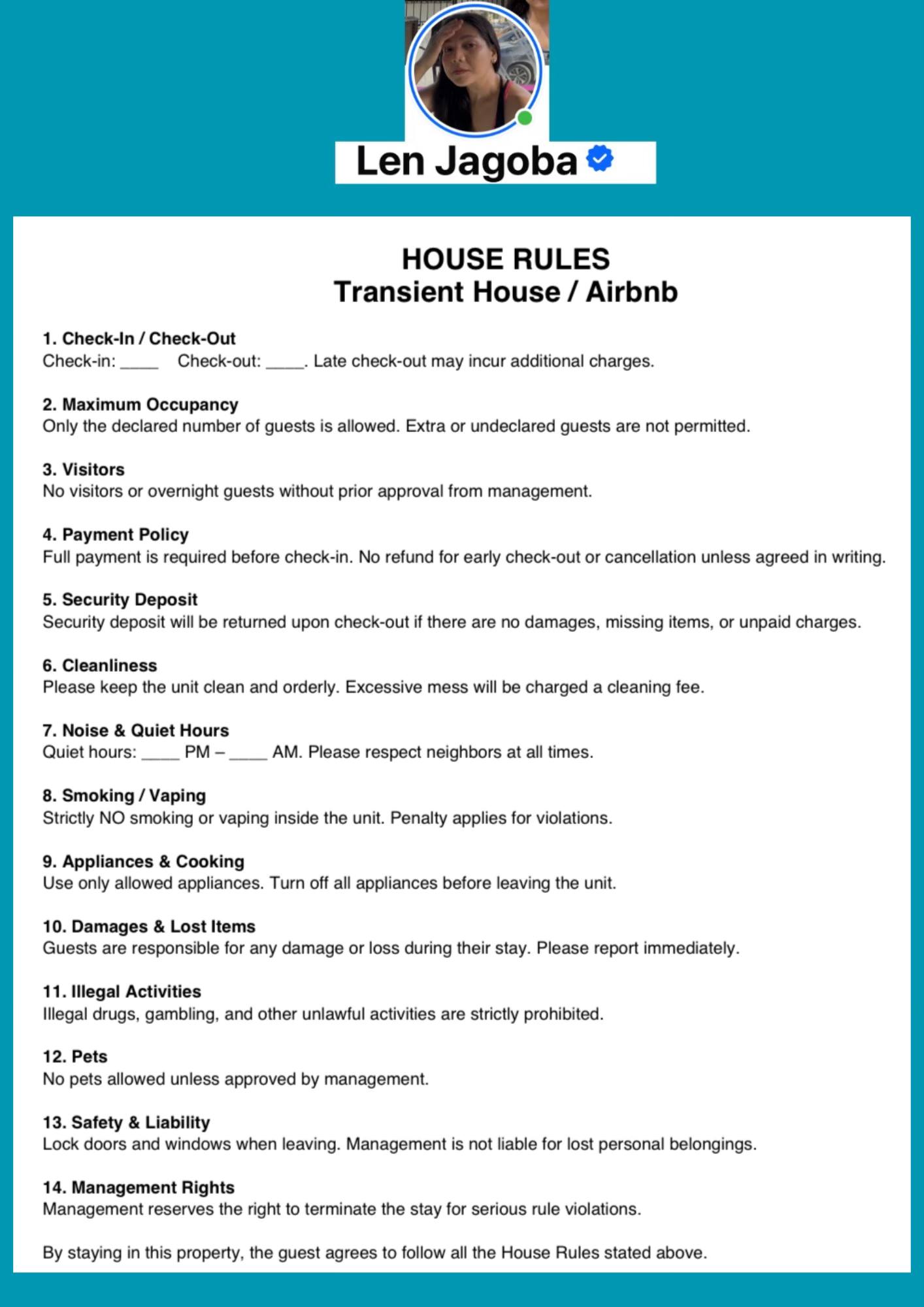 Len - House Rules sa Transient House / Airbnb 🏠⚠️ Akala ng iba, arte ...