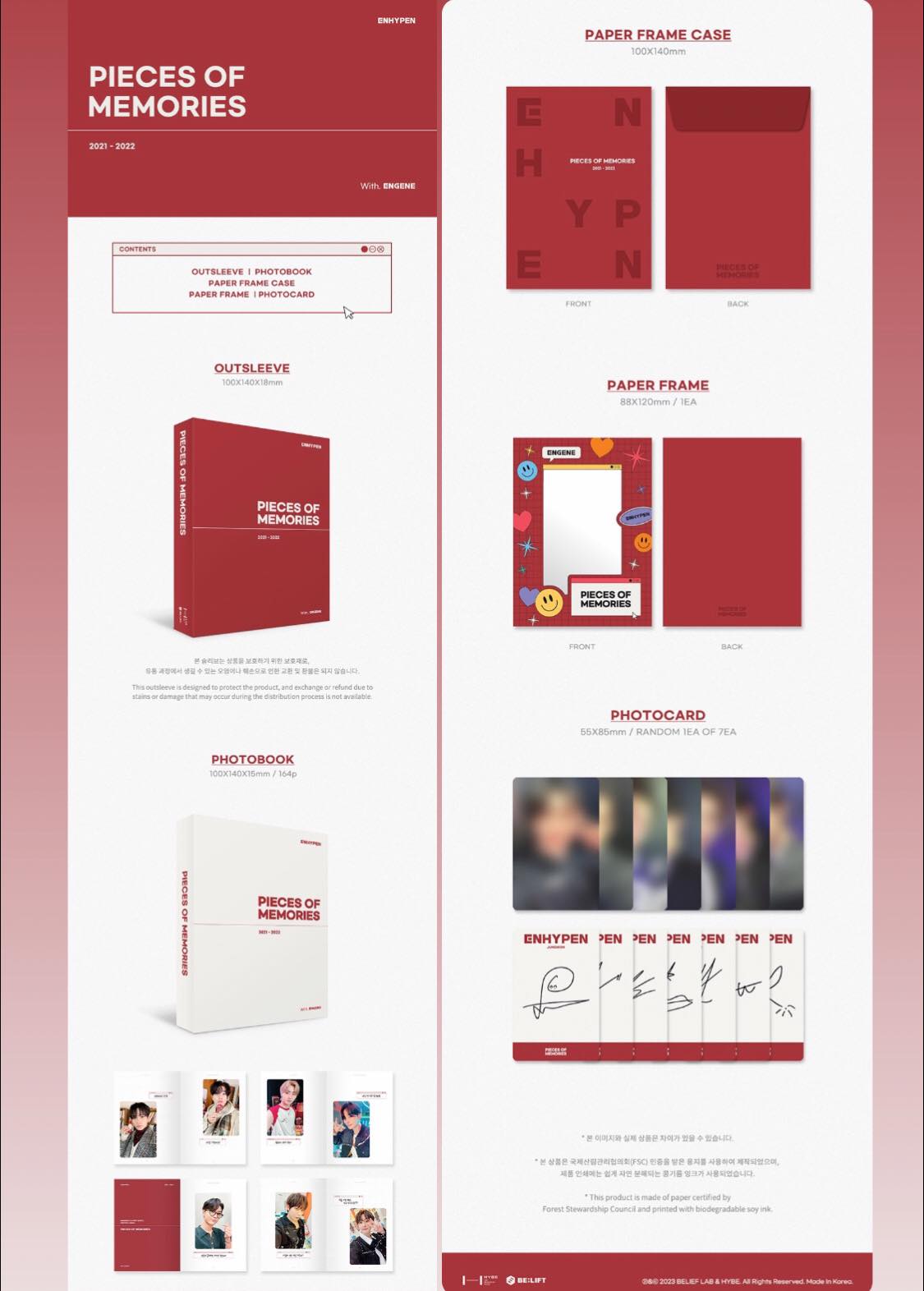 Enhypen pieces of memories 2021-2022 6$/each (already included