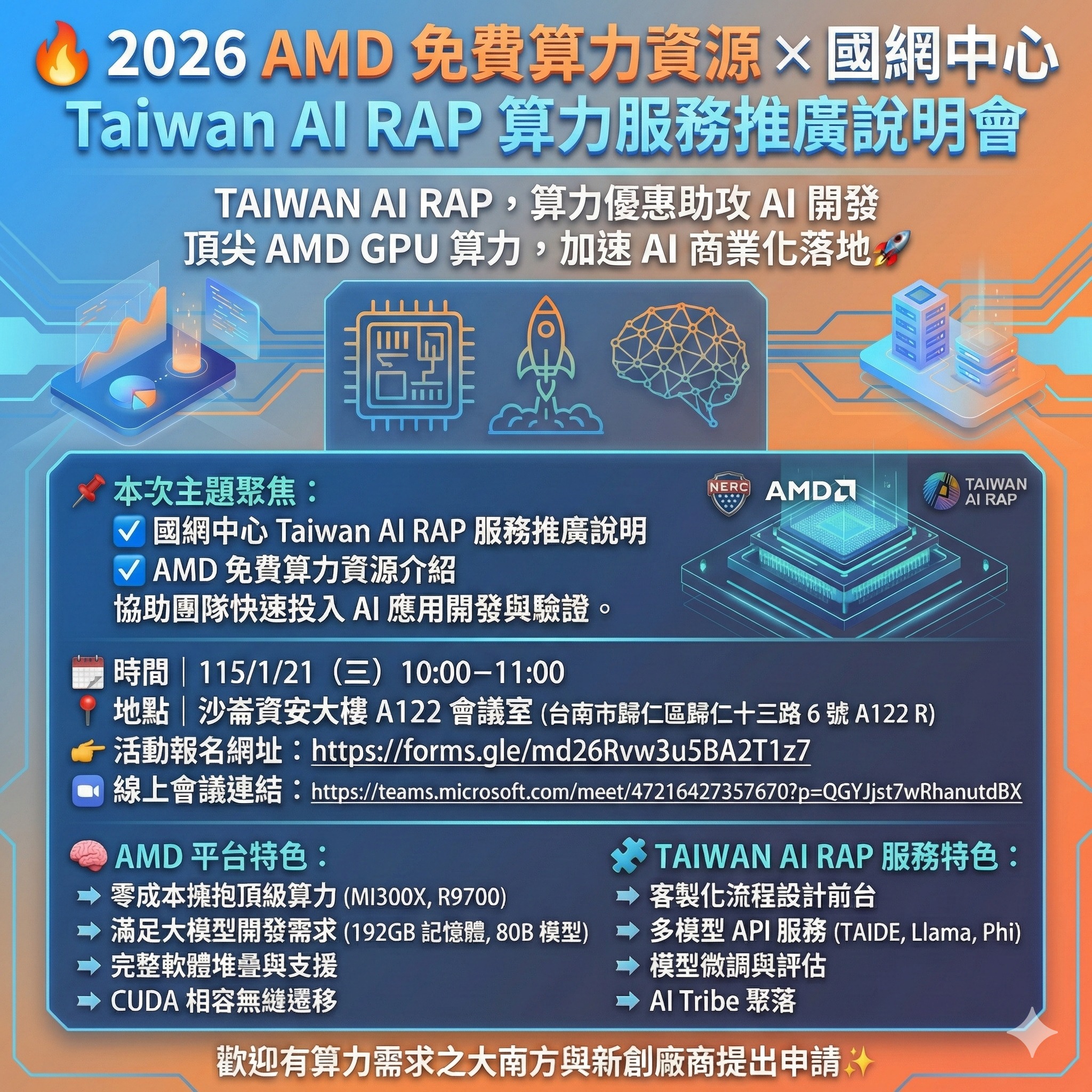 【🚀 TSiP 好康報你知｜AI 開發者的福音來了！國網中心 x AMD... - 臺灣智慧系統整合製造平台TSiP | Facebook