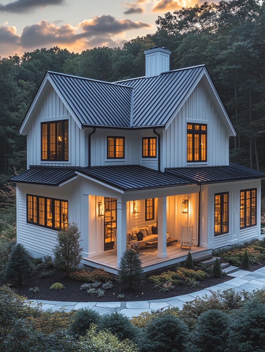 Farmhouse - This white farmhouse with covered porch is absolutely ...