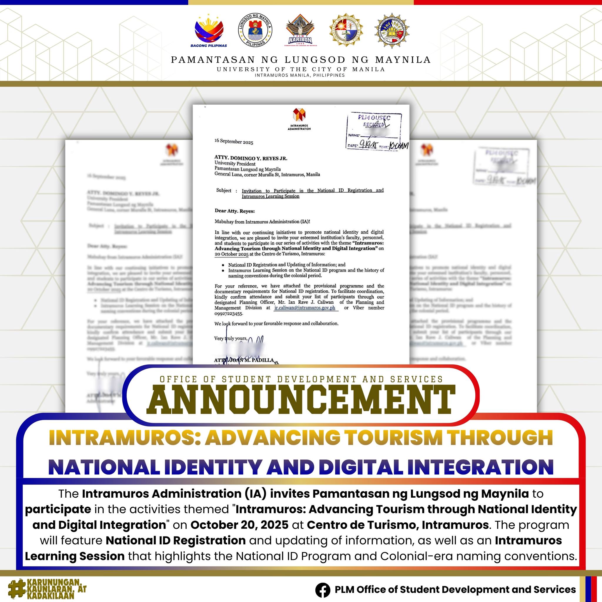 𝗔𝗡𝗡𝗢𝗨𝗡𝗖𝗘𝗠𝗘... - PLM Office of Student Development and Services | Facebook