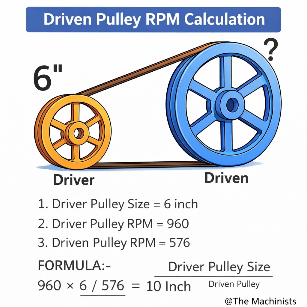 The Machinist - The Machinist Driven Pulley RPM calculation | Facebook