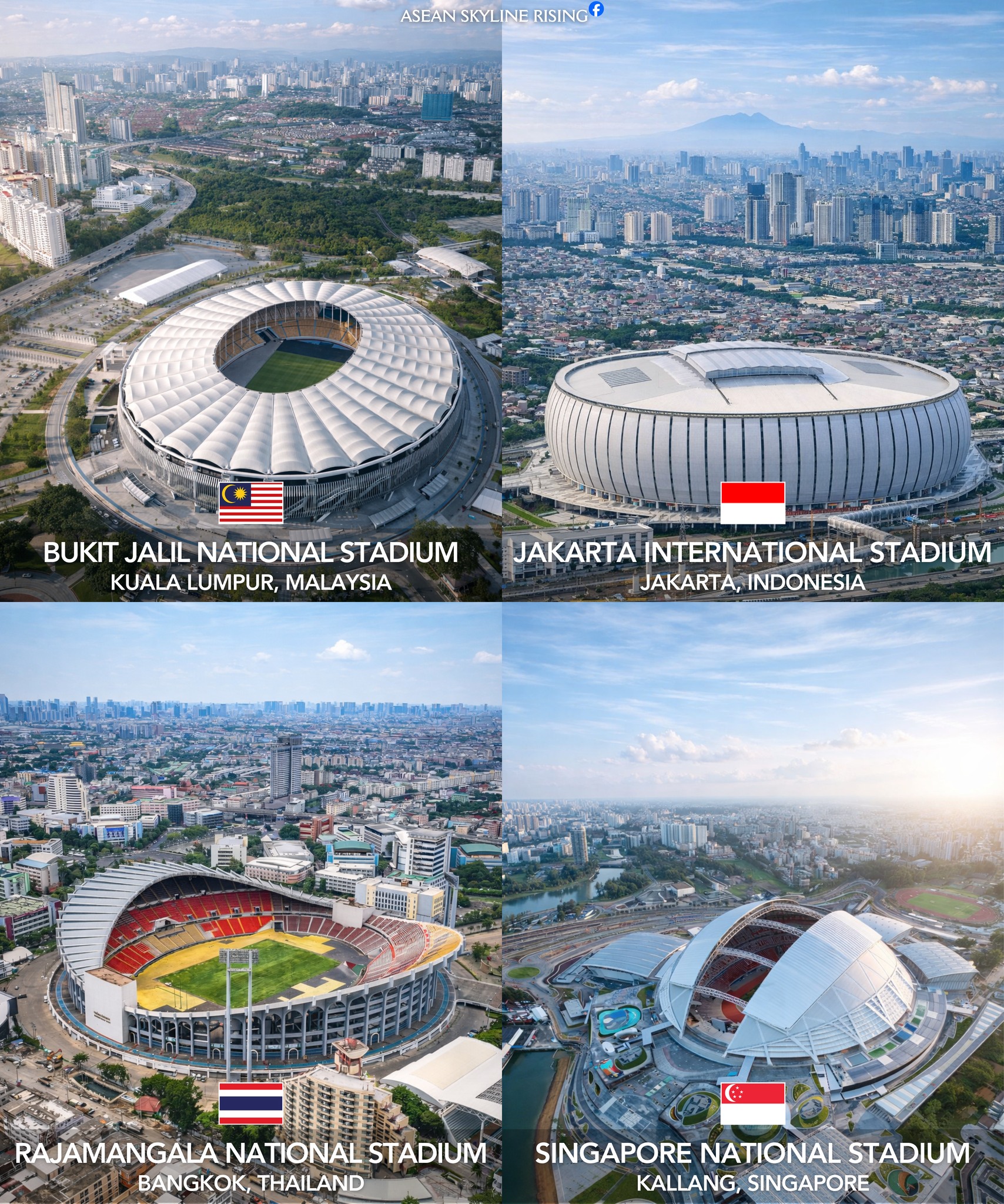 ASEAN - Biggest Stadiums by Capacity in 4 SEA Countries 🇲🇾 Bukit Jalil ...