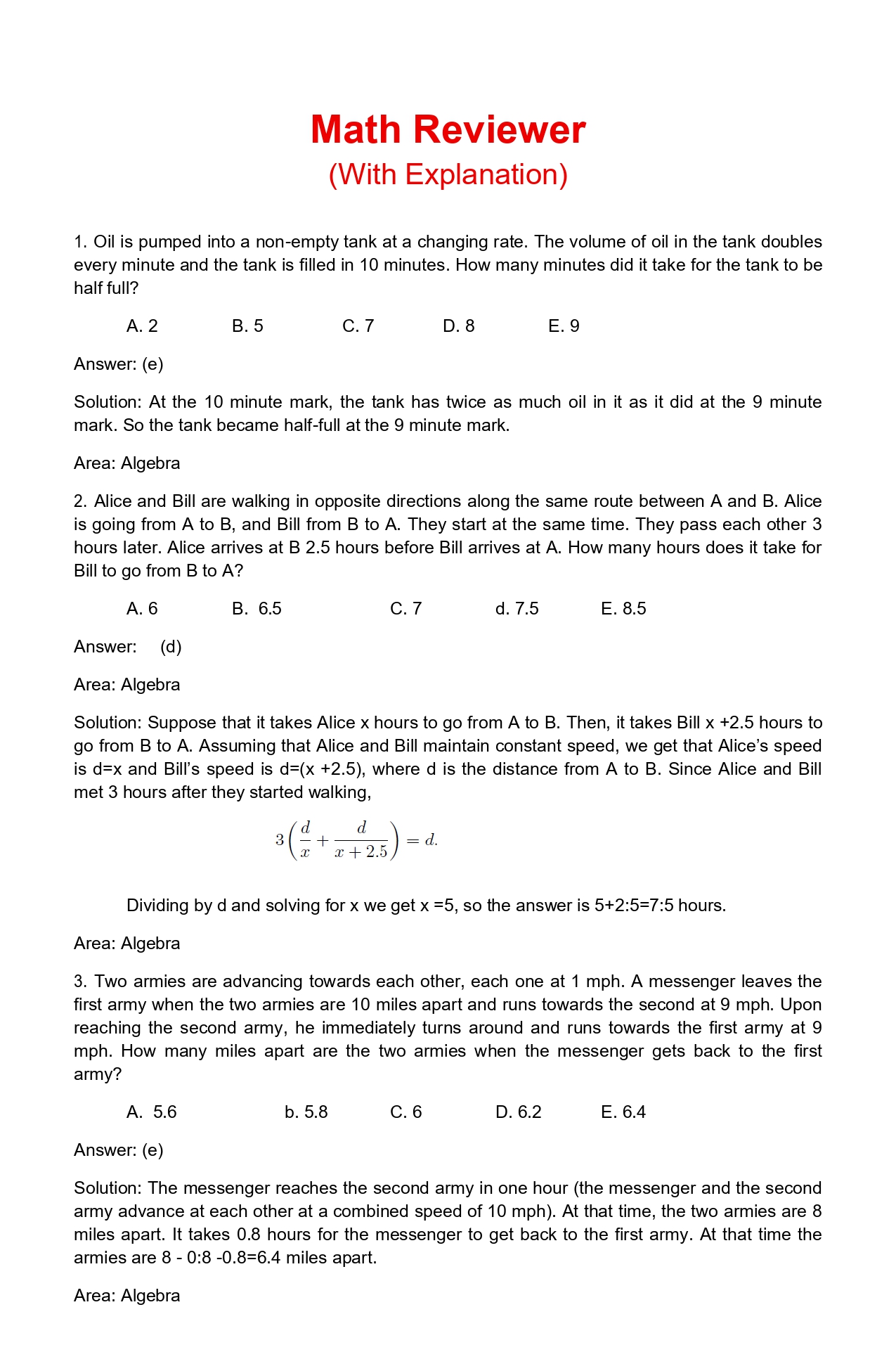 MATHEMATICS REVIEWER (With... - Civil Service Exam Updates | Facebook