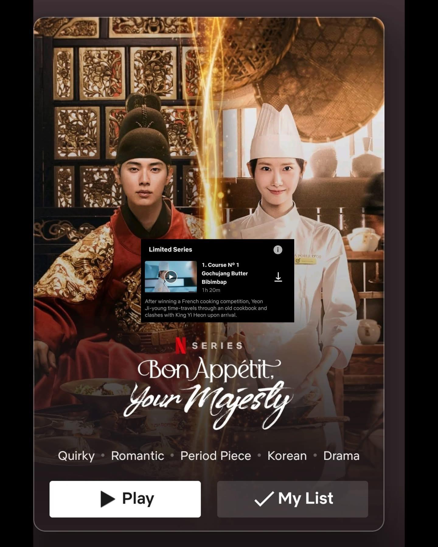New Korean poster for Bon Appetit, Your Majesty
