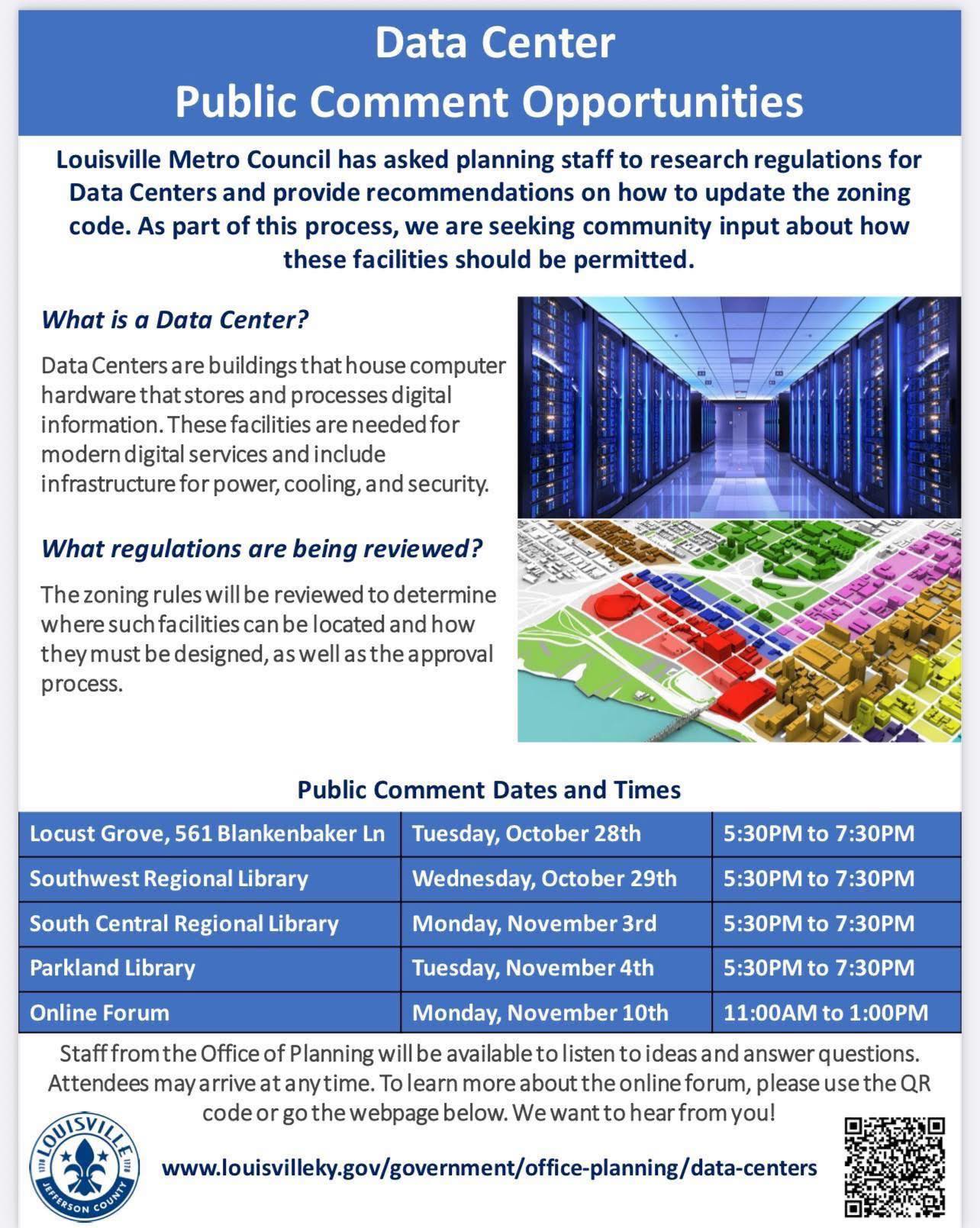 Councilwoman - 🔹 Data Centers! Louisville Metro’s Office of Planning is ...