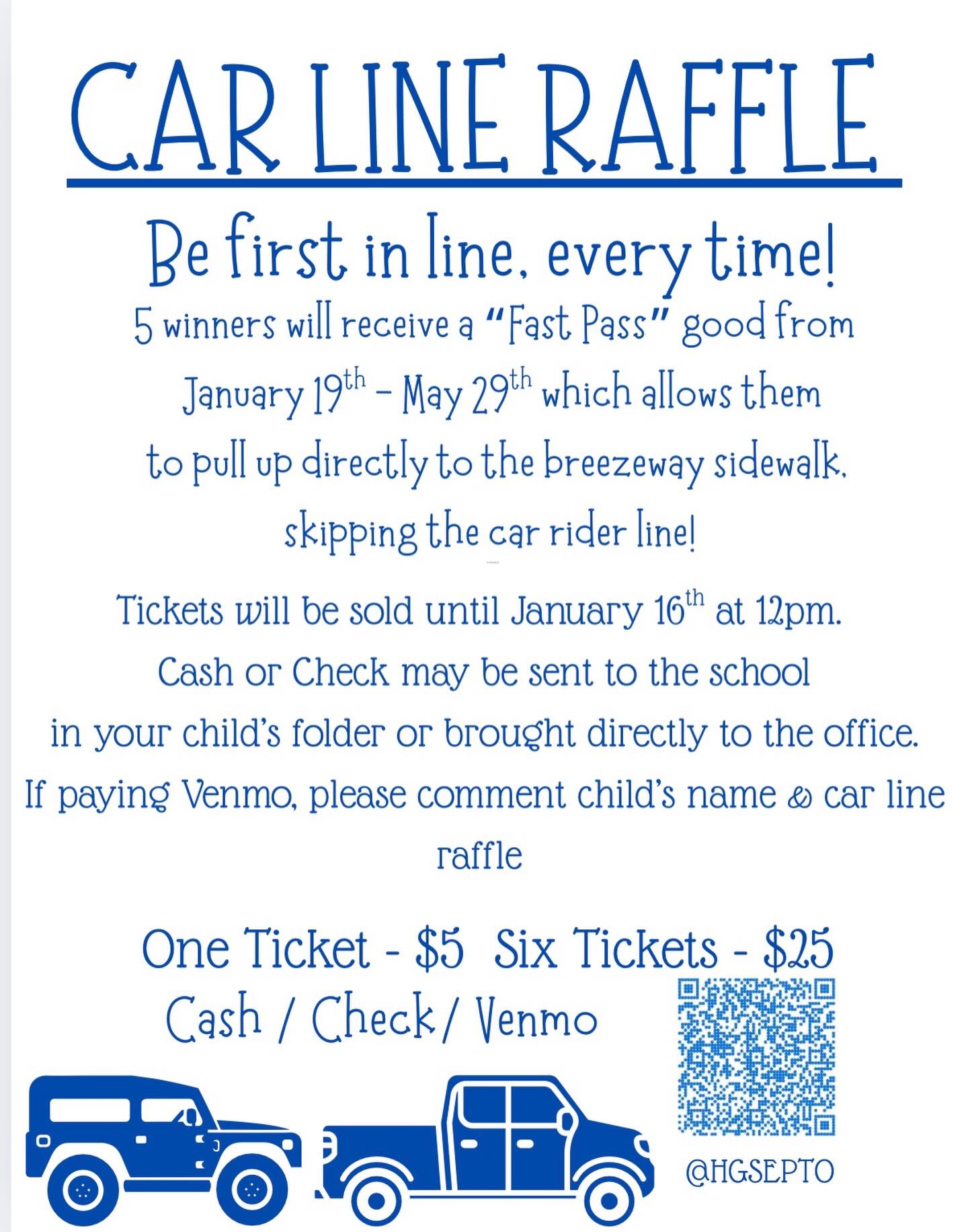 Car line raffle... - Hickory Grove-Sharon Elementary School | Facebook