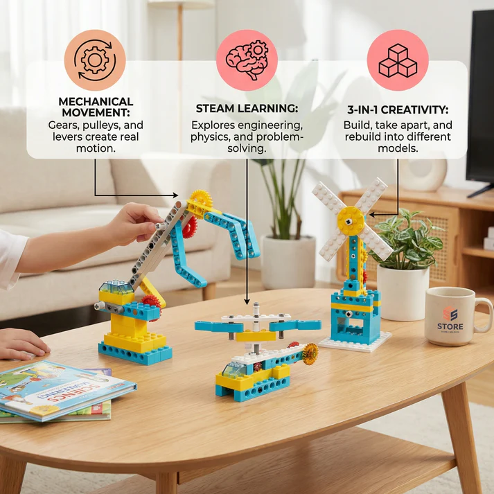 トップス M.H With the 3in1 Science and Technology Building Block Set, children