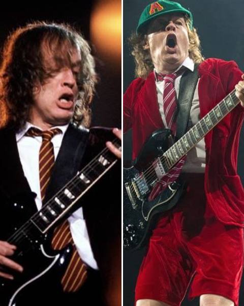 BritScreen - Angus's iconic stage persona, often clad in a schoolboy ...
