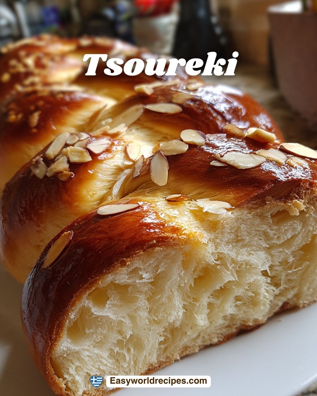 Greek - 🍞 Tsoureki 🇬🇷 Sweet Greek Easter bread — soft, aromatic, and ...