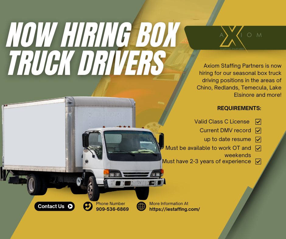 Jobs Plus! - Inland Empire | 🚛 Now Hiring Box Truck Drivers | Facebook