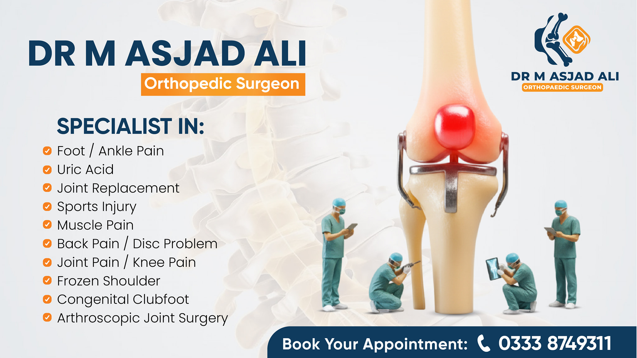 Dr M Asjad Ali Orthopaedic surgeon | Narowal