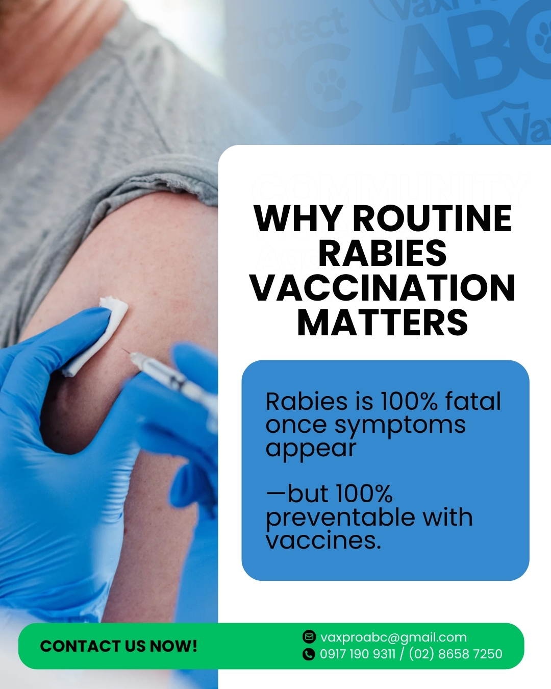 VaxProtect - 💉 Why Routine Rabies Vaccination Matters Rabies is 100% ...