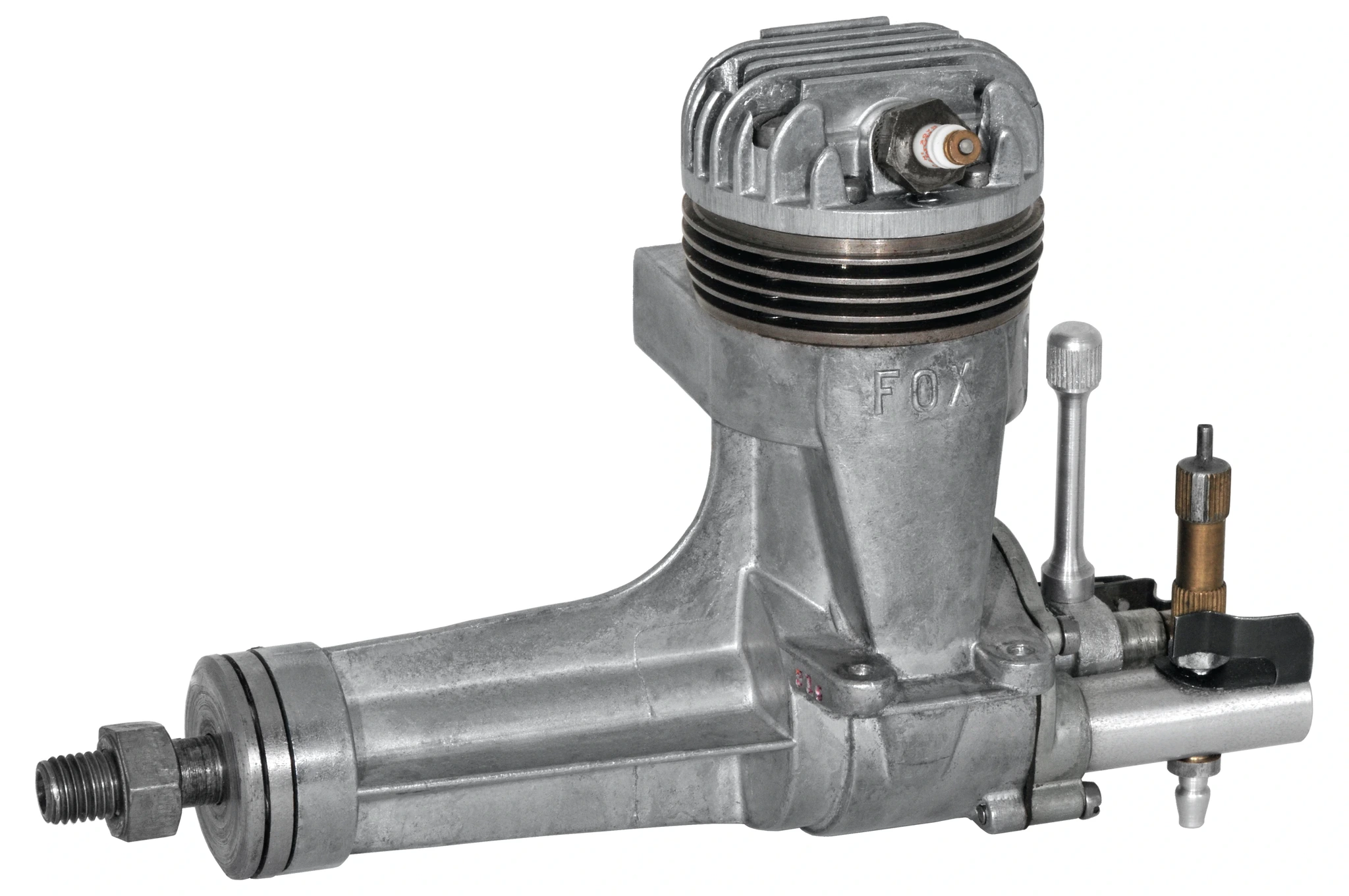 The Fox 59 Hi-Torque (long-shaft) spark ignition engine pictured