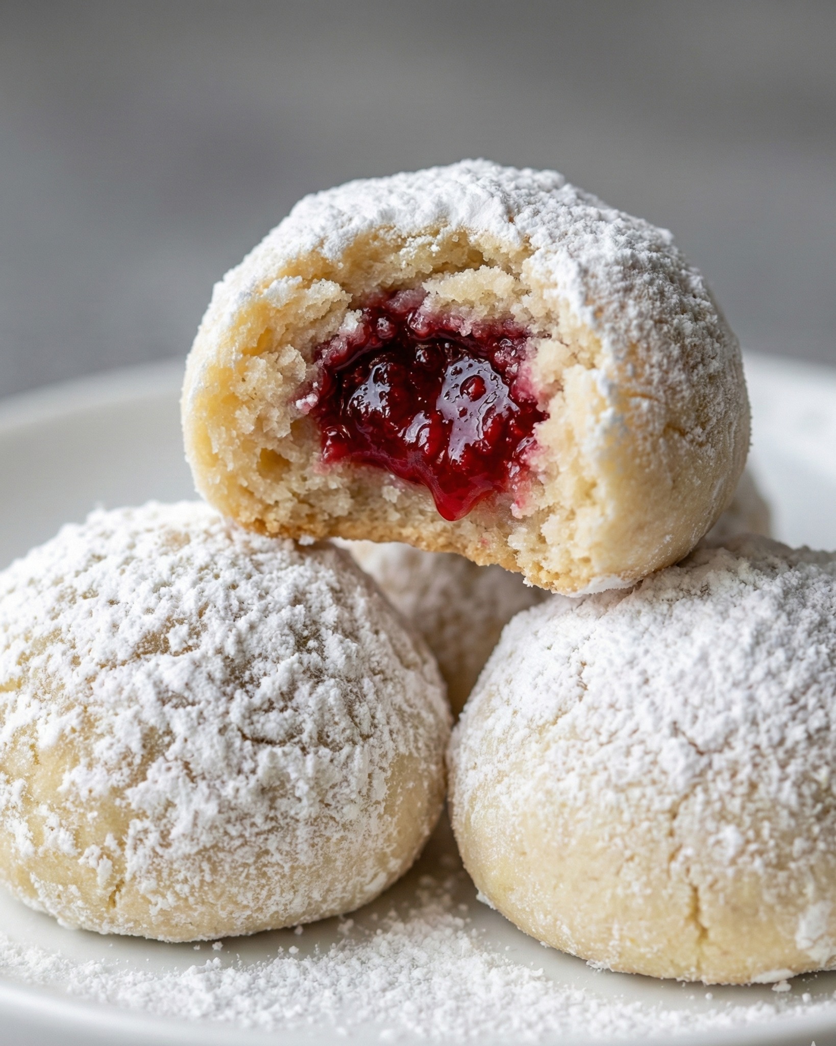 Recipes - 🍪 Raspberry Almond Snowball Cookies | Buttery, Jam-Filled ...