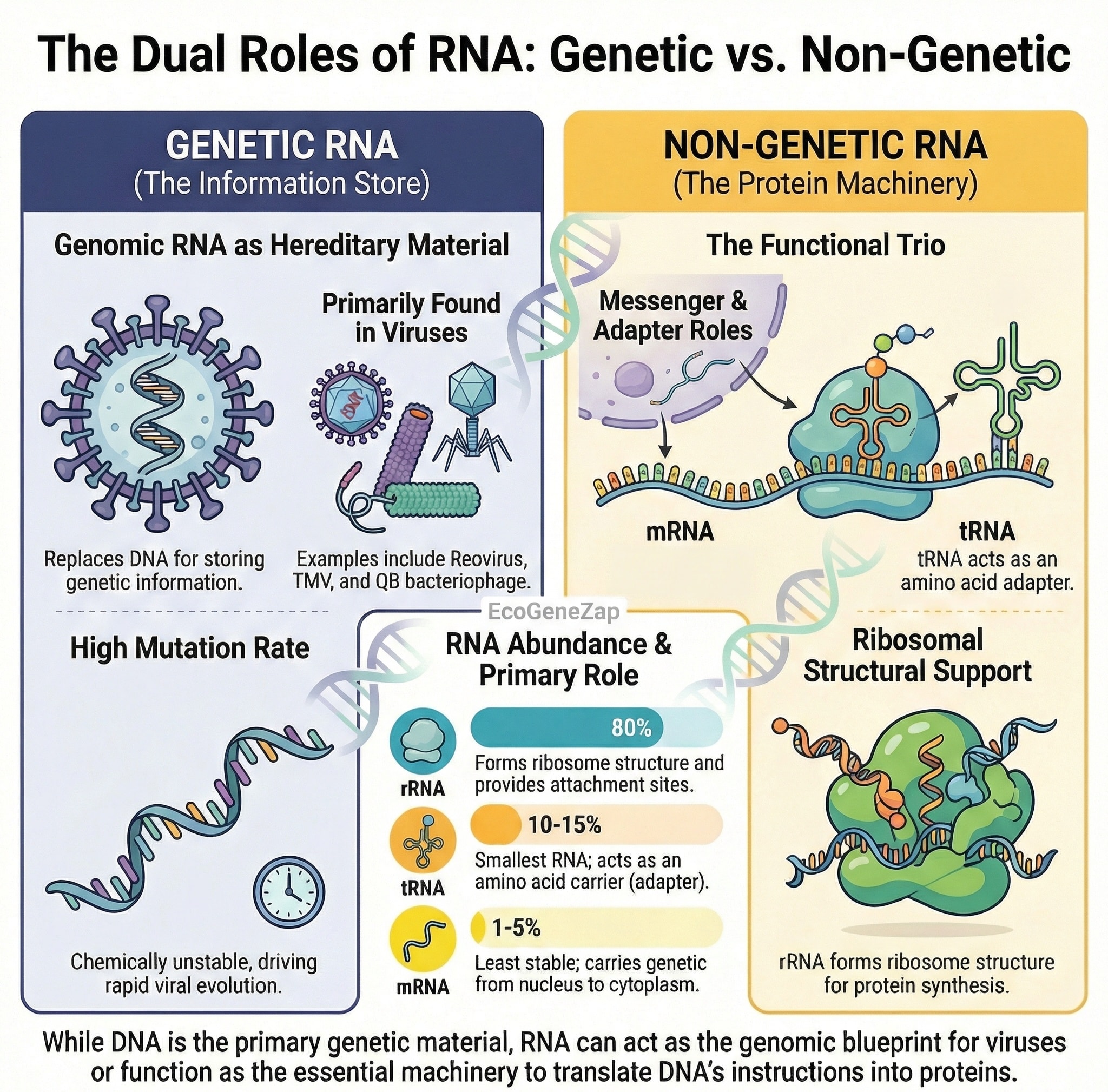 EcoGeneZap - RNA serves a dual role by functioning both as a genetic ...