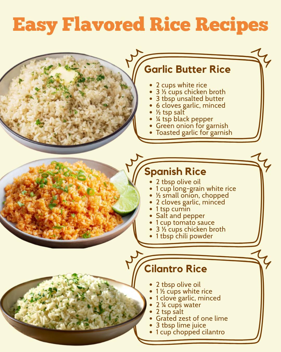 Old - Weeknight upgrade: Garlic Butter, Spanish, & Cilantro Rice - 3 ...