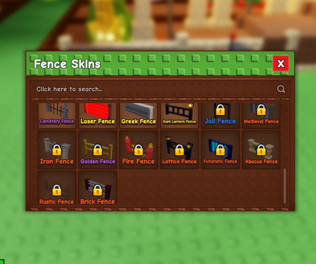 Denden - I have a hunch that these fence skins are obtainable using DLC ...