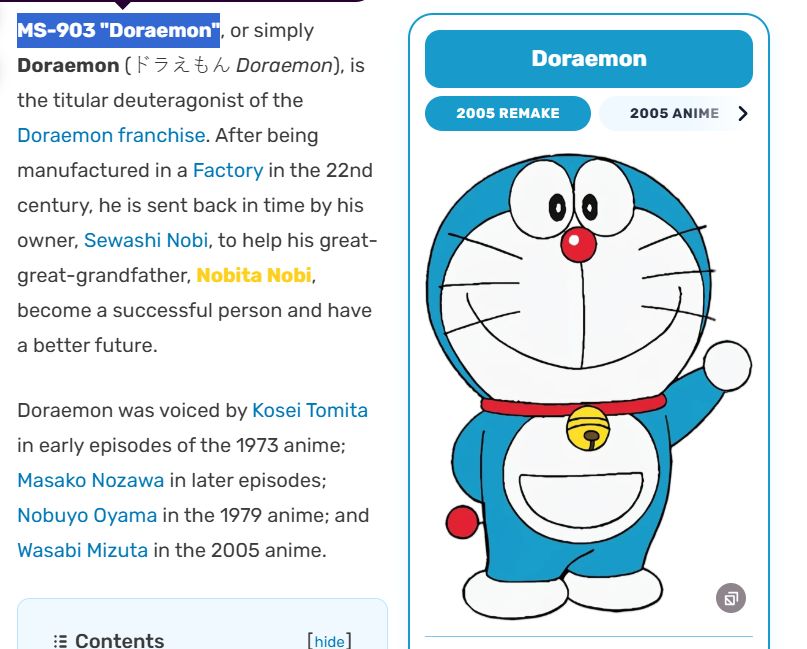 Could Doraemon be a Principality of Zeon mobile suit?