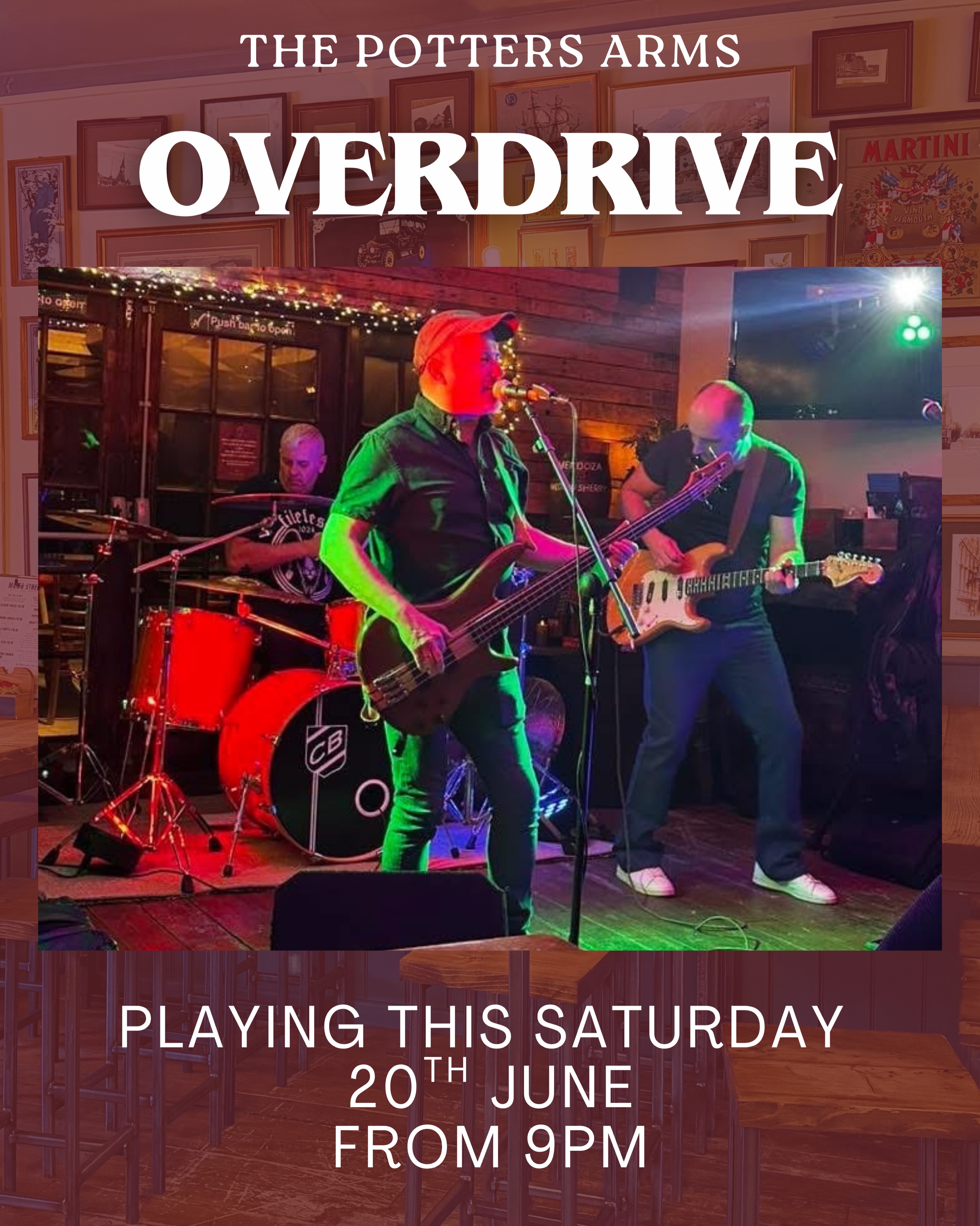 OverDrive return to The Potters Arms this Saturday! A local 
