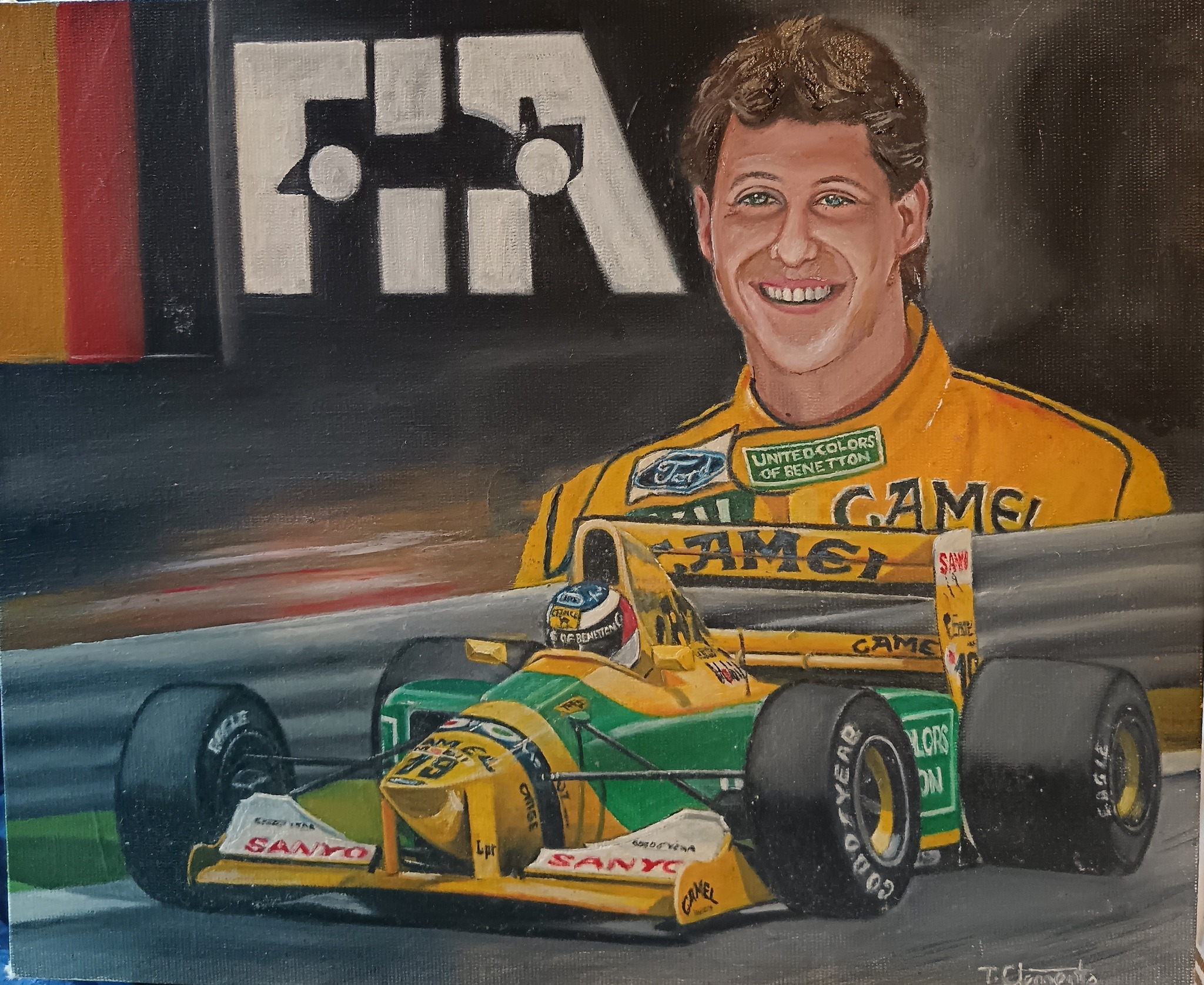 My Painting....Schumy on Ferrari F-1