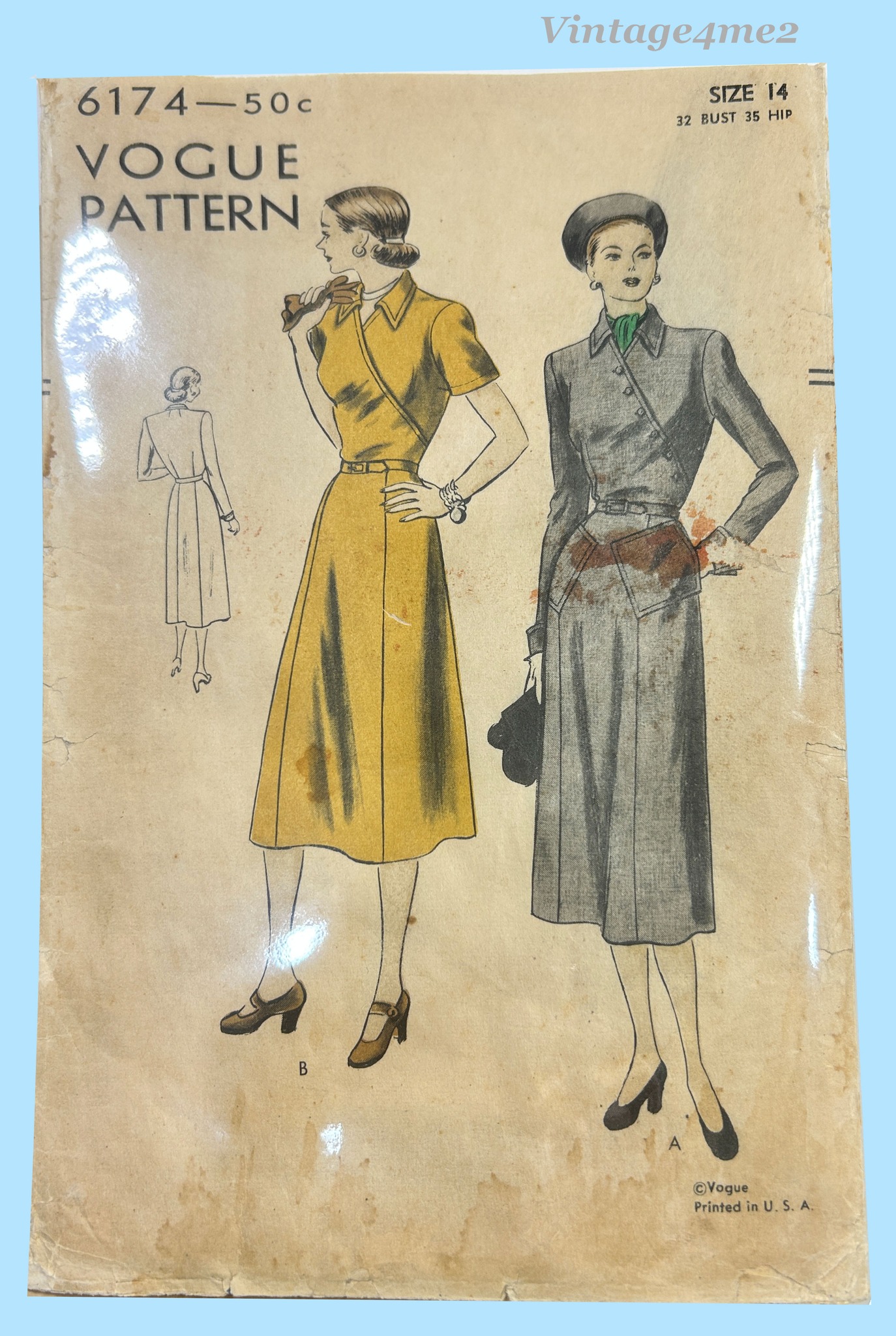 Motif De Couture Vogue Années 1940 - Chemisier B32 - Planche Vintage Pour Patronage