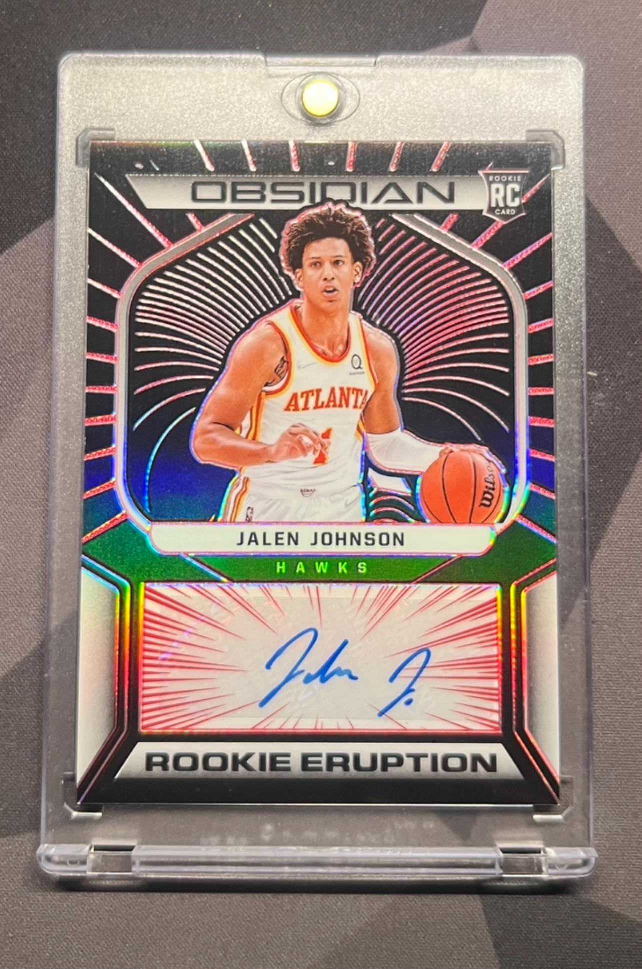 5/5 Jalen Johnson RC 2021-22 Obsidian Rookie Eruption - $300