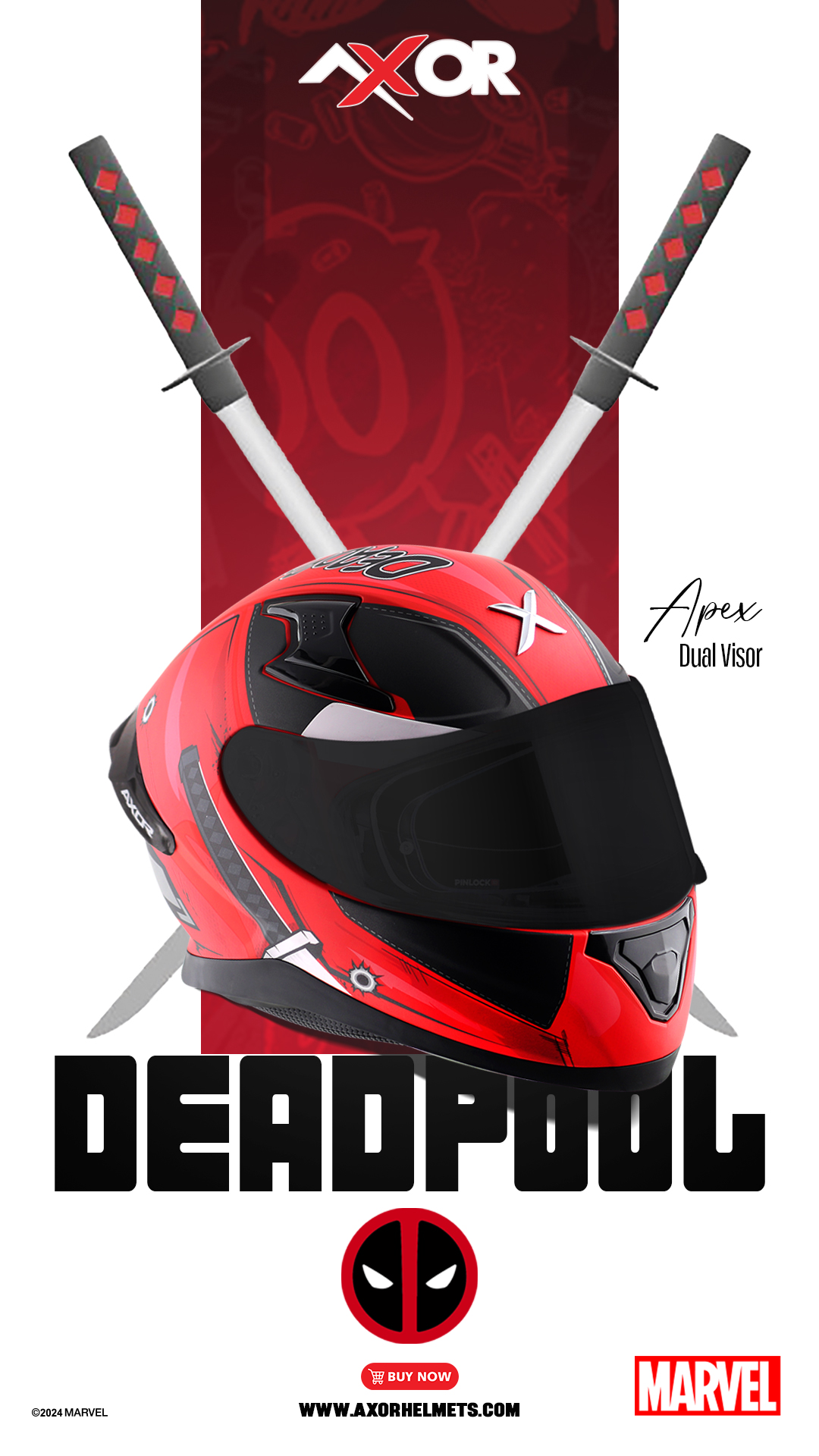Ruroc EOX Marvel's Deadpool helmet for sale