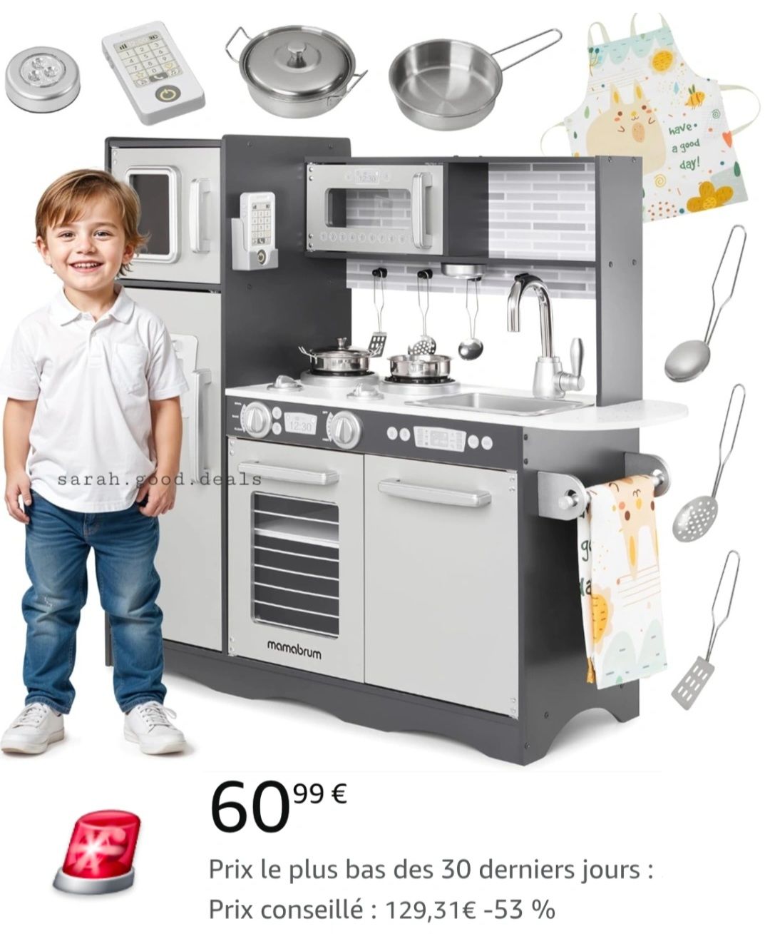 Accessoire Cuisine Enfant 66PCS avec Pots et Casseroles,Ustensile Cuisine EnfantsFruit et Legumes Jouet a Decouper