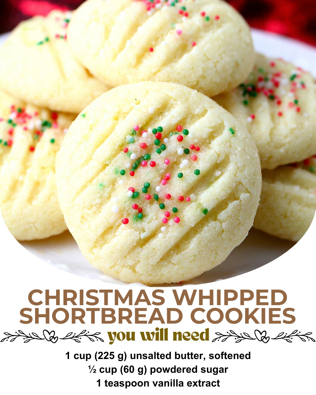 Tasty - 🎄🍪 ️ Christmas Whipped Shortbread Cookies ️🍪🎄 Ingredients: 1 ...