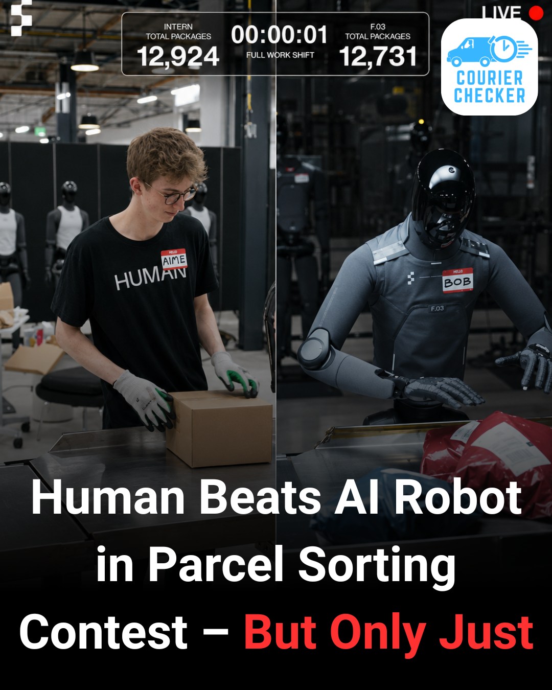 A robot sorting packages for a week straight – and it almost beat