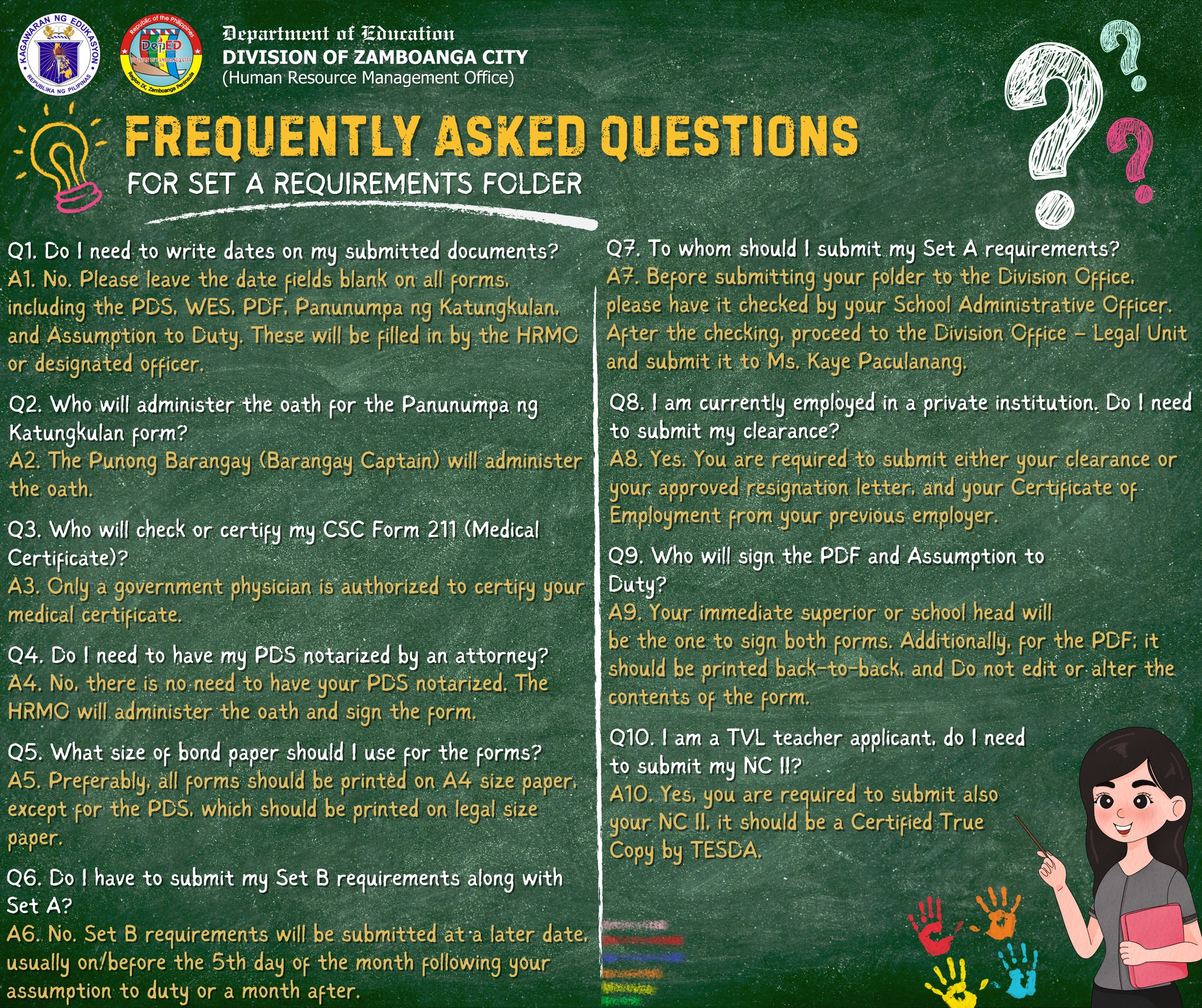 DepEd - 𝐅𝐑𝐄𝐐𝐔𝐄𝐍𝐓𝐋𝐘 𝐀𝐒𝐊𝐄𝐃 𝐐𝐔𝐄𝐒𝐓𝐈𝐎𝐍𝐒 | 𝐒𝐄𝐓 𝐀 𝐑𝐄𝐐𝐔𝐈𝐑𝐄𝐌𝐄𝐍𝐓𝐒 𝐅𝐎𝐋𝐃𝐄𝐑 For the ...