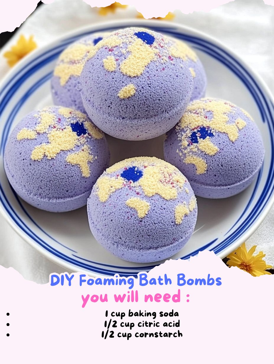 Tasty - DIY Foaming Bath Bombs Ingredients: 1 cup baking soda 1/2 cup ...