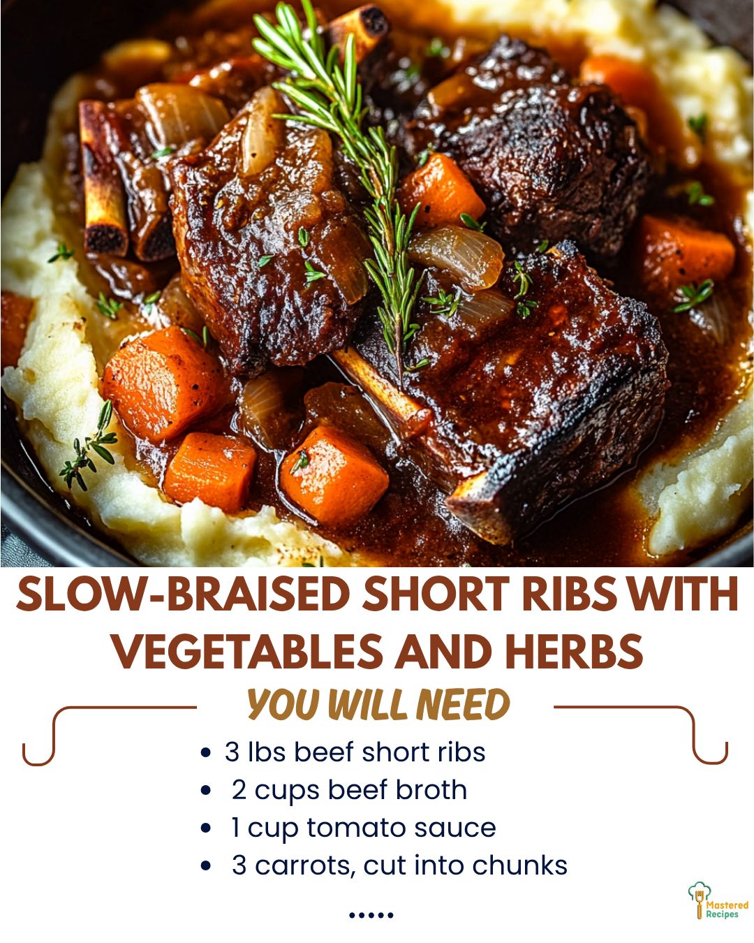 Mastered - Slow-Braised Short Ribs with Vegetables and Herbs 3 lbs beef ...