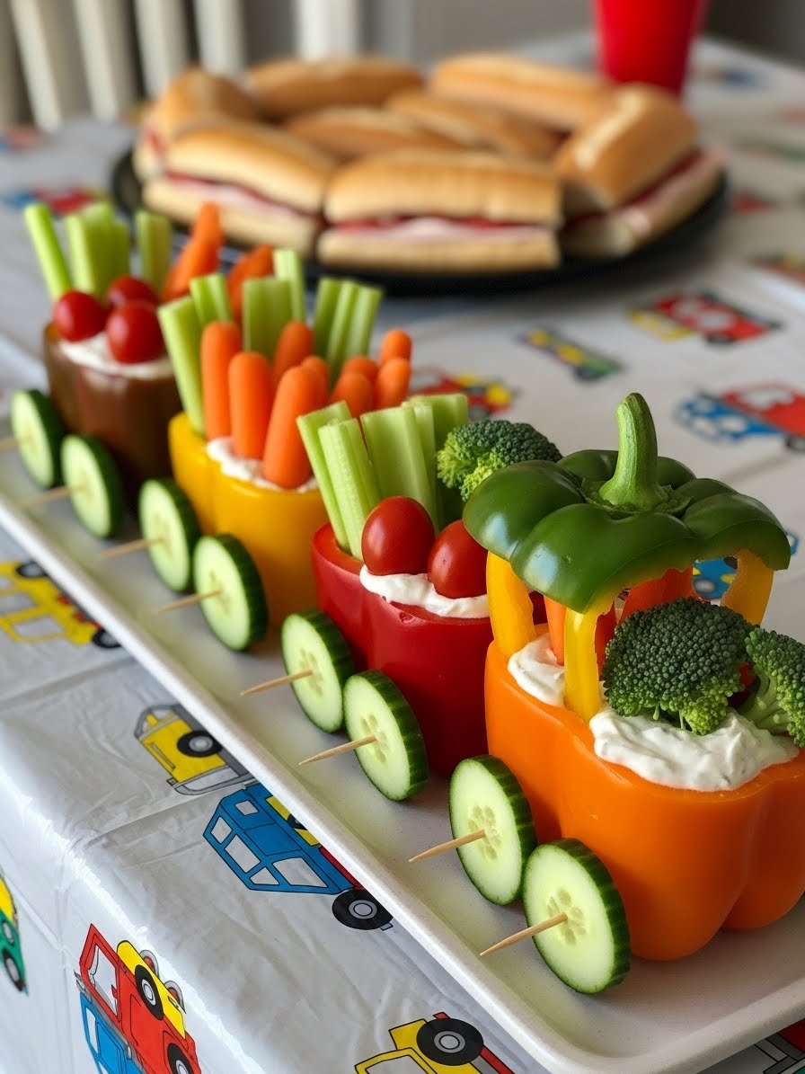 Recipes - All aboard the veggie train! 🚂🥕 A colorful and healthy snack ...