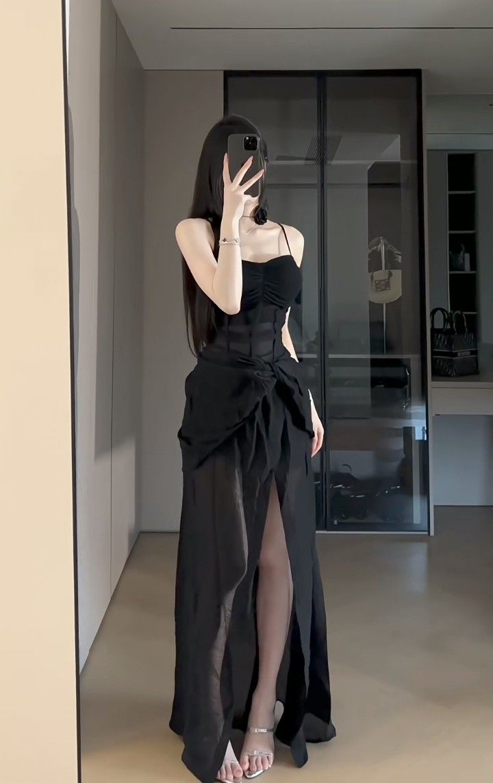 black dress on dark skin looks stunning with no filter Brown girl