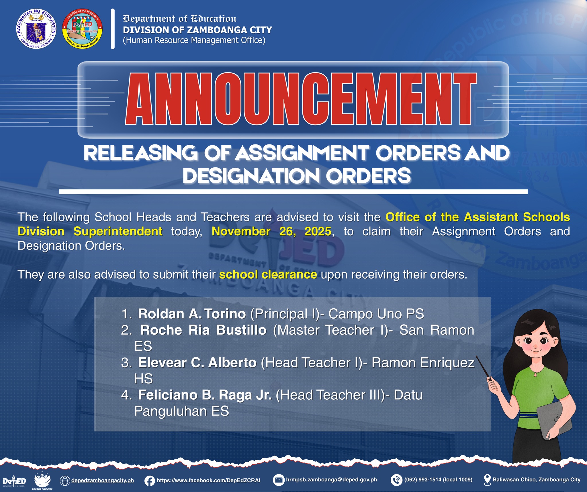 𝐀𝐍𝐍𝐎𝐔𝐂𝐄𝐌𝐄... - DepEd ZC Recruitment and Assessment Information | Facebook