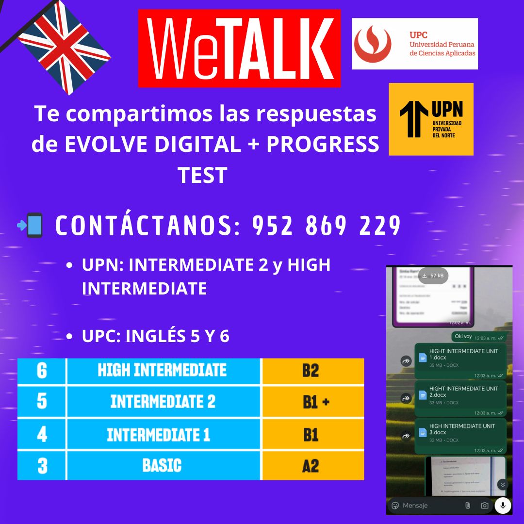 Easy English - TE COMPARTIMOS LAS RESPUESTAS DE EVOLVE DE... | Facebook