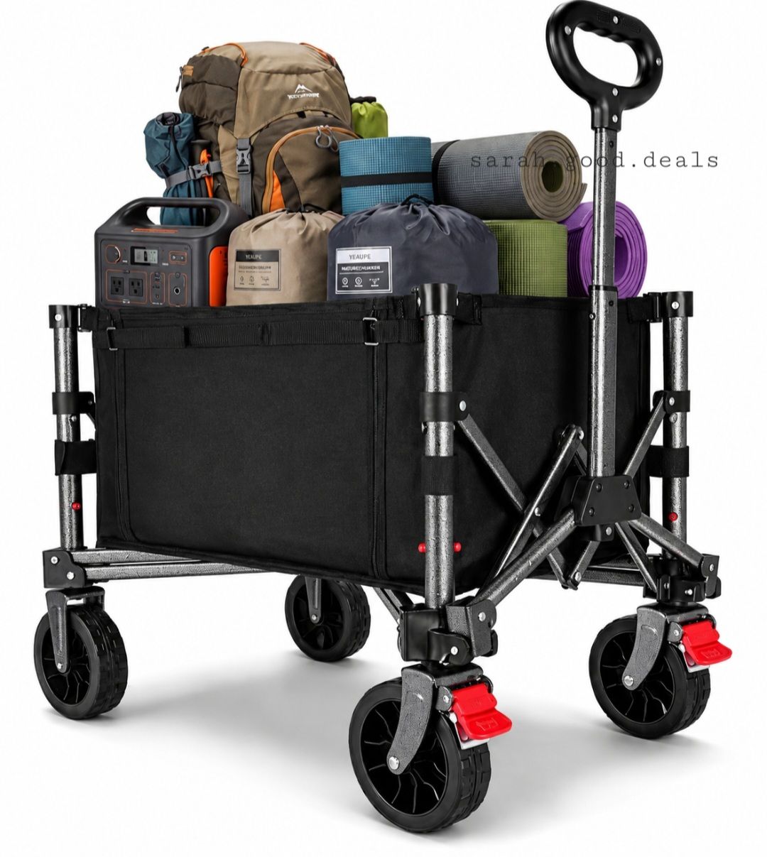 AREBOS Chariot De Transport Pliable Avec Toit Chariot à Main Pliable Chariot A Outils 100 Kg Gris 87621466