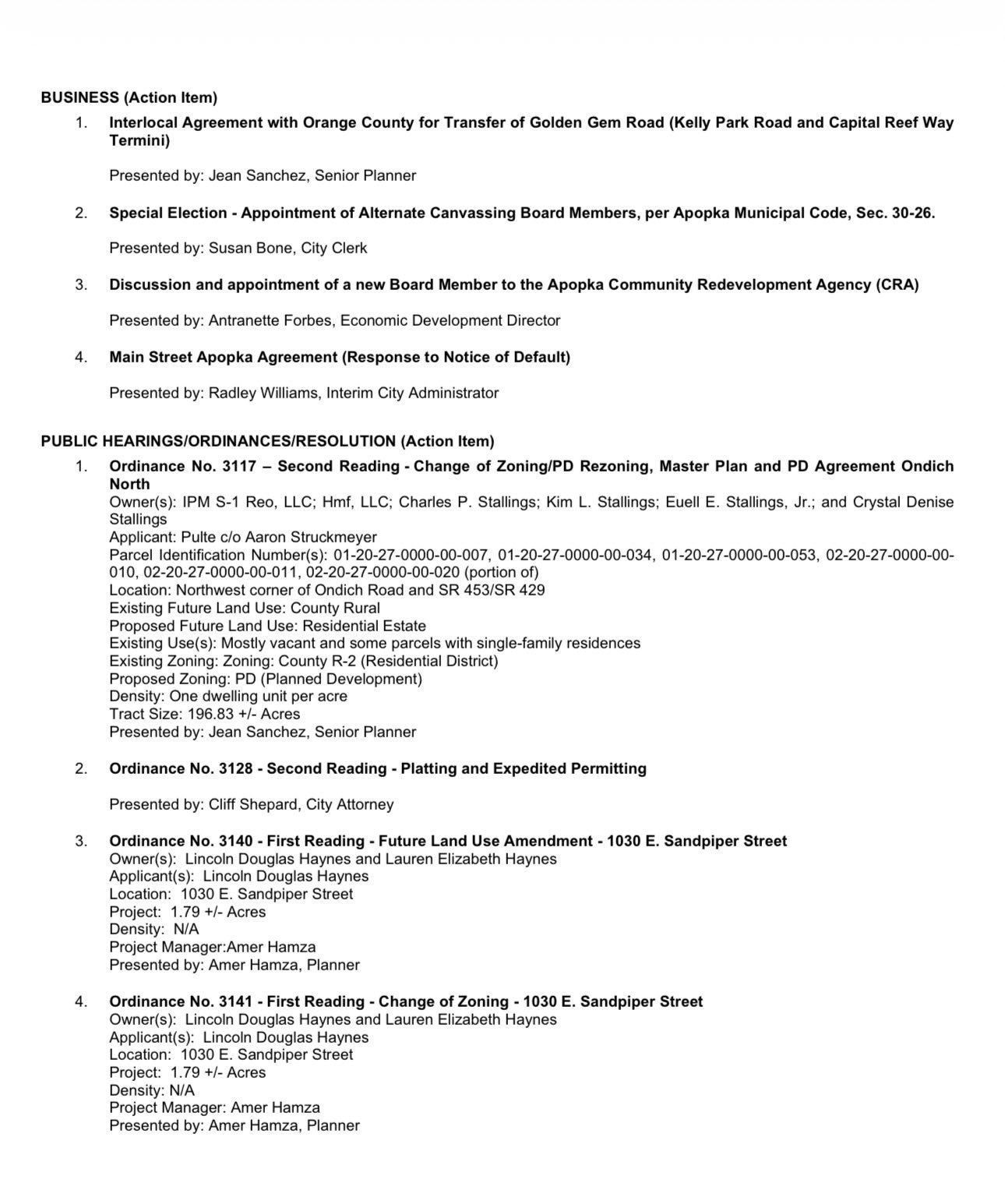 Public Comments City of... - Public Comments City of Apopka