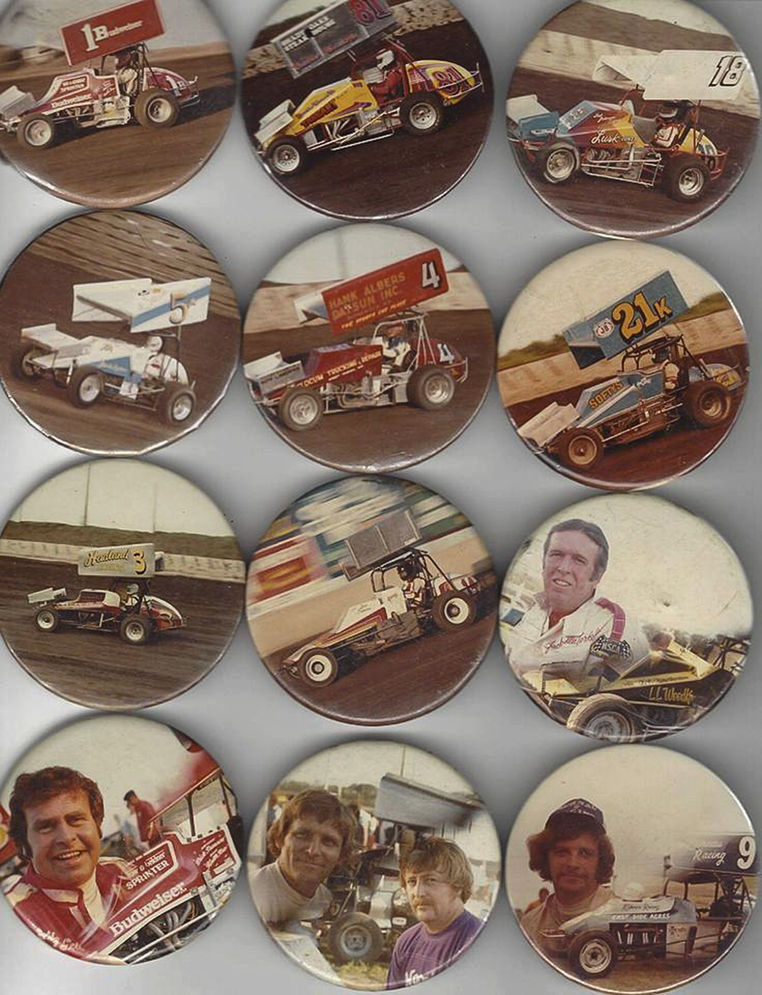Sprint - Sprint car buttons from the 1980's - The Frantsen brothers ...