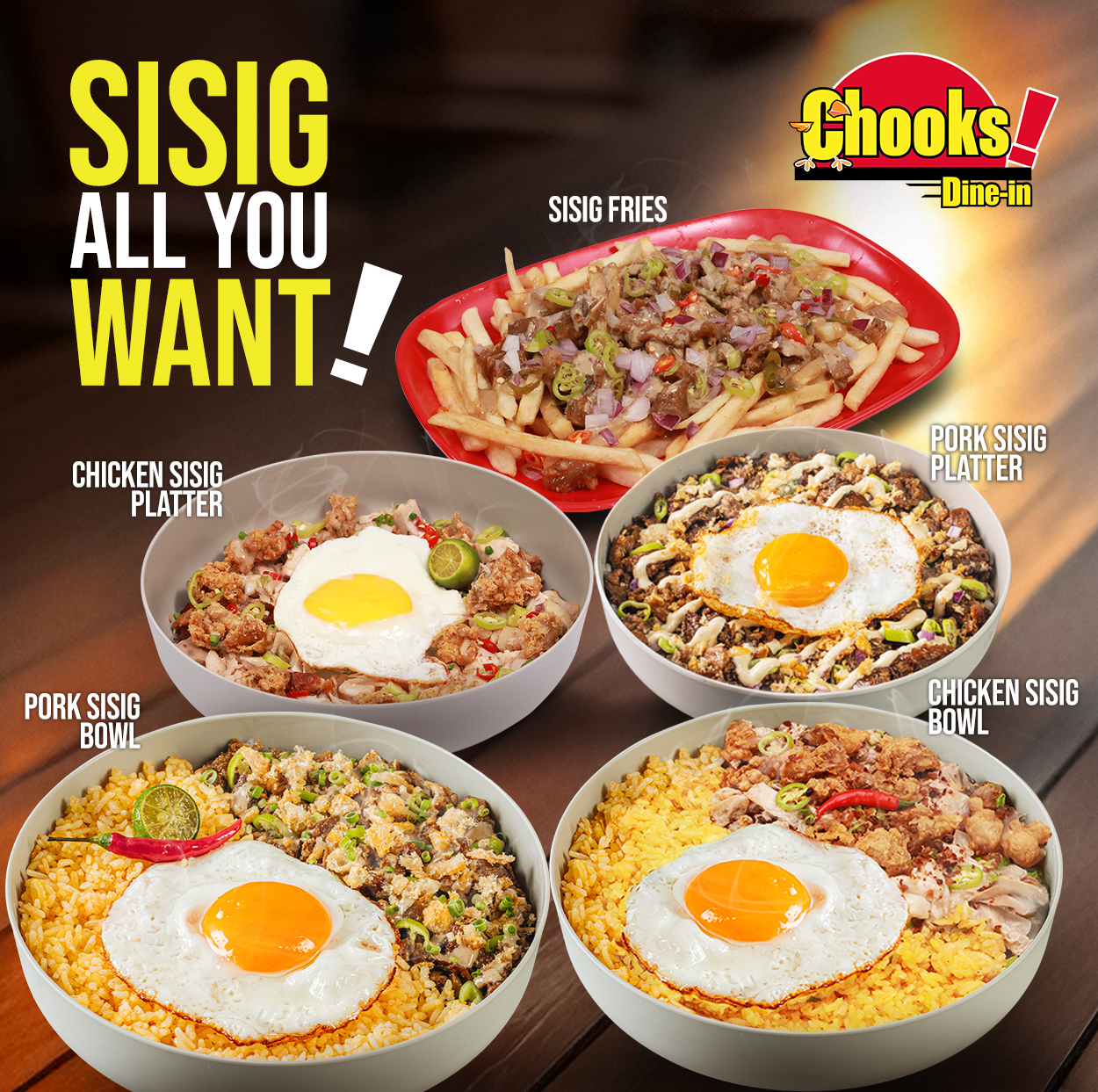 Chooks - Mapa-classic man na Pork Sisig o something new like Chicken ...