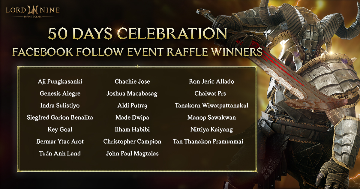 LORDNINE SEA - 🎉 50 Days Celebration Facebook Follow Event... | Facebook